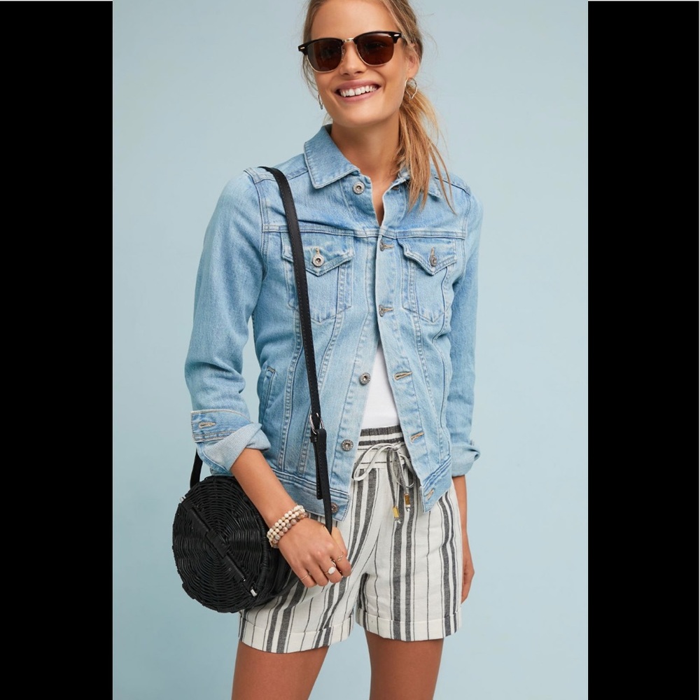Anthropologie Oceanside Shorts White Gray Size S